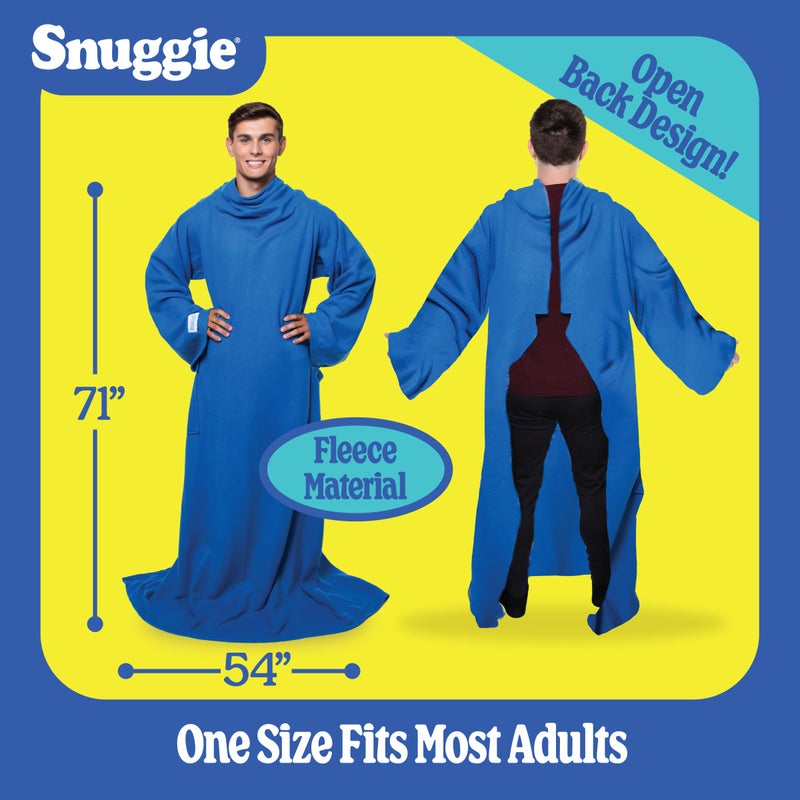 Snuggie- The Original Blanket That Has Sleeves, Warm, Cozy, Super Soft Fleece, Functional Blanket with Sleeves & Pockets for Adult, Women, Men- Blue - Image 5